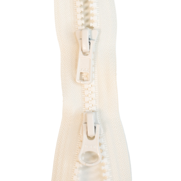 YKK 2-Wege-teilbarer Reißverschluss Jacken Kunststoff grob ecru