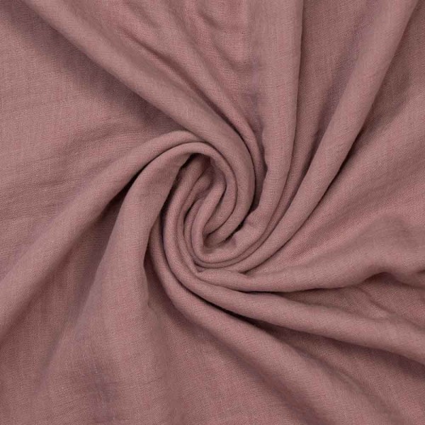 Musselin Double Gauze Leinen Look altrosa