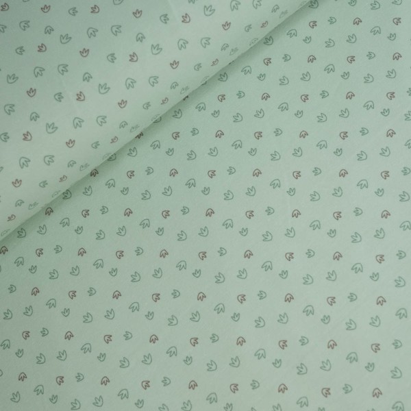Baumwolljersey kleine Blumen mint