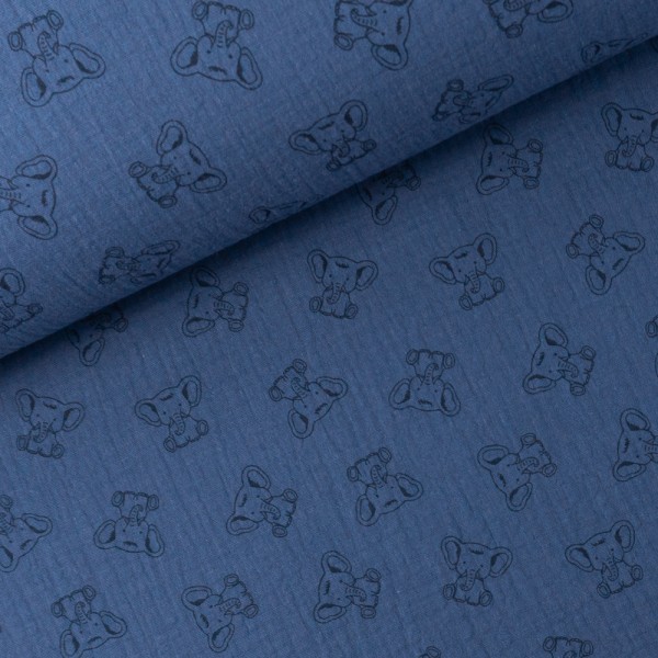 Musselin kleiner Elefant jeansblau