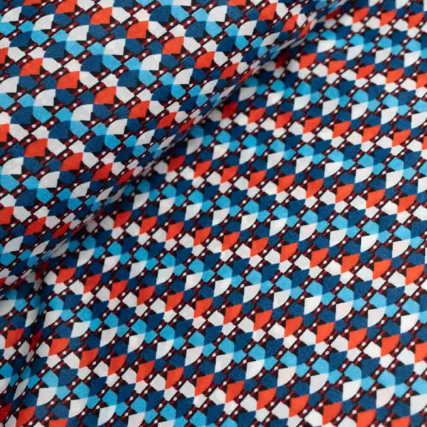 Chiffon Blusenstoff Formen blau