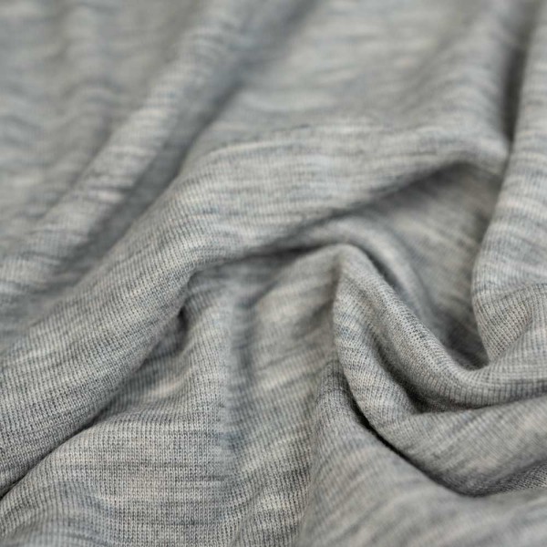 Merino Jersey hellgrau melange