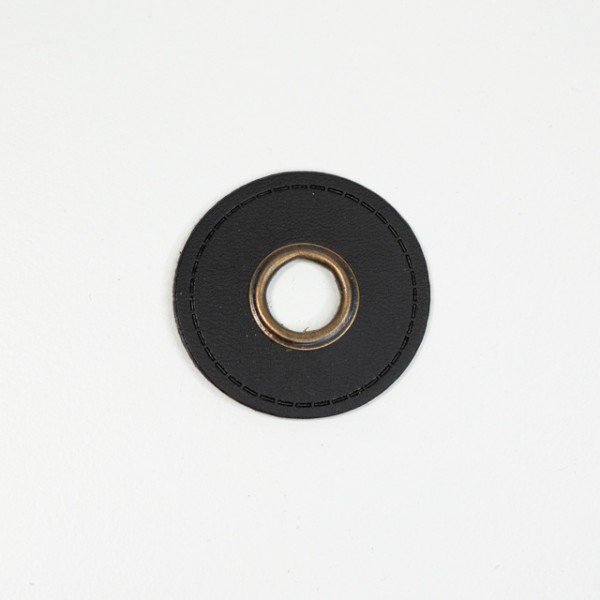 Kunstleder-Ösen Patches Rund 10mm schwarz