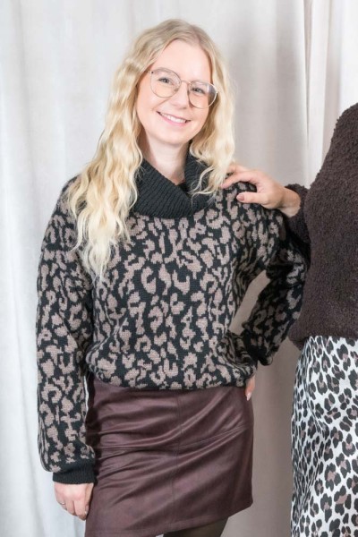 Rollkragen Pullover Leo taupe