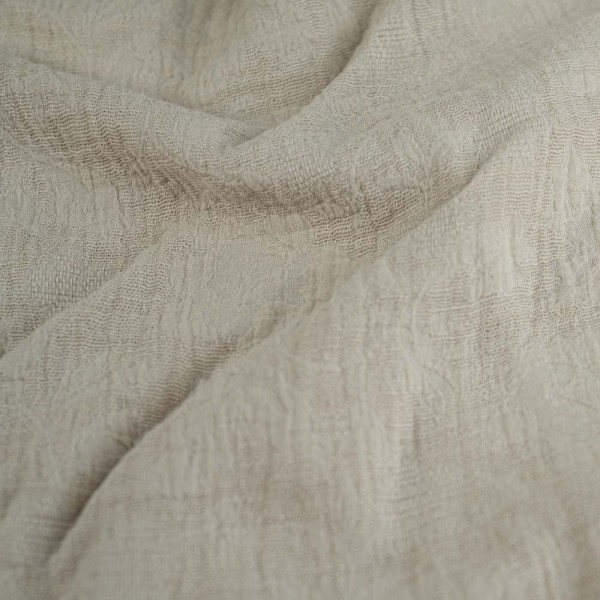Baumwolle Leinen Blumen beige
