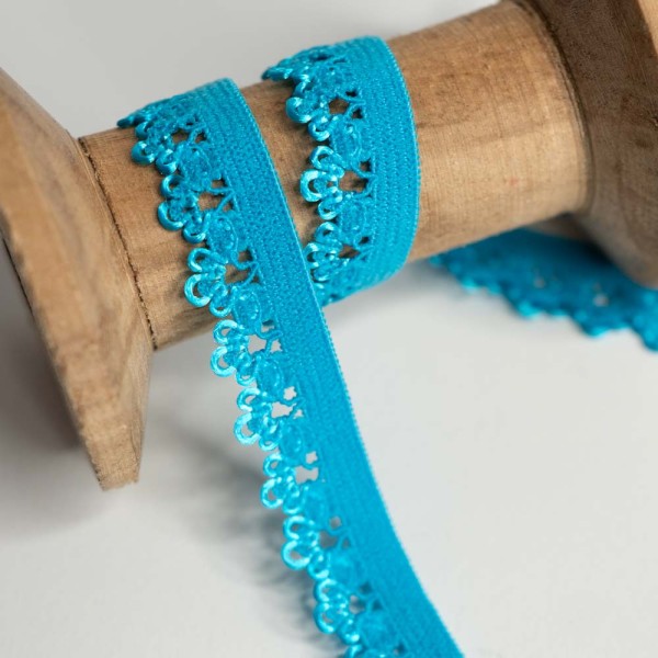 Spitzenband Stretch 12mm türkis