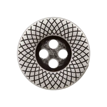 Prym Metallknopf verzierter Rand 28mm altsilber