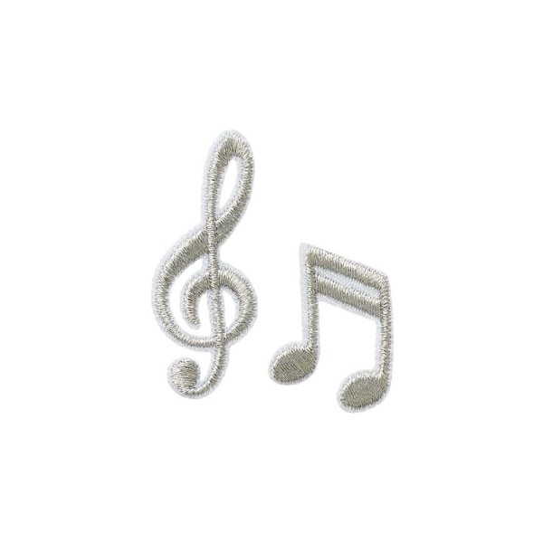 Applikation Noten Set silber
