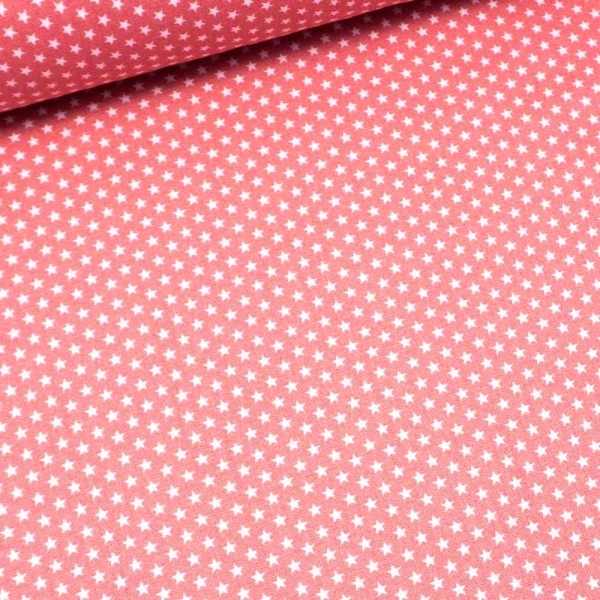 Edle Baumwollwebware Popeline Mini Sterne altrosa