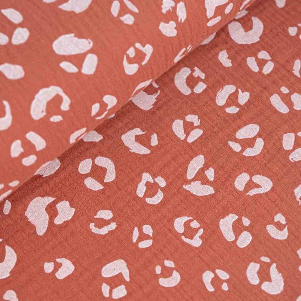 Musselin Double Gauze Leo terra