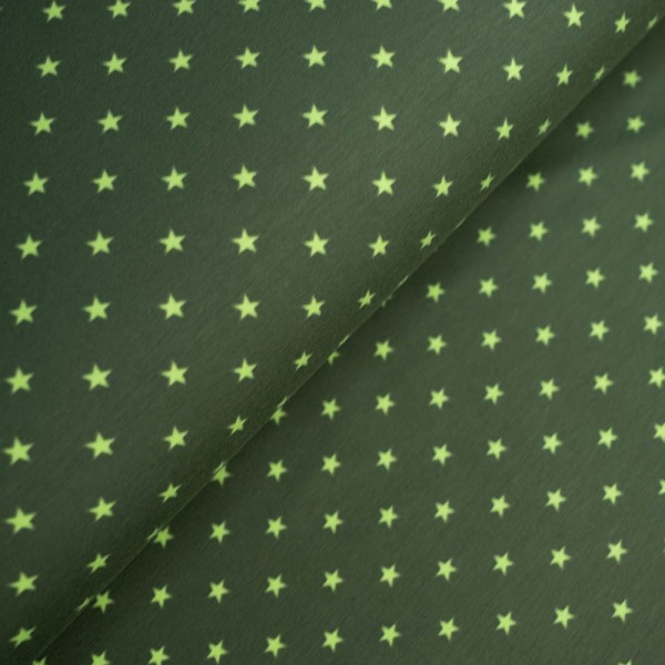 Baumwolljersey Kleine Sterne khaki