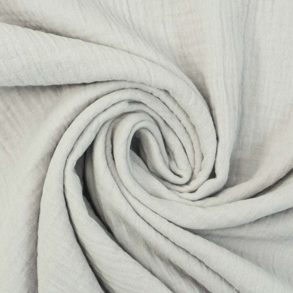 Bio-Musselin Double Gauze Uni hellgrau