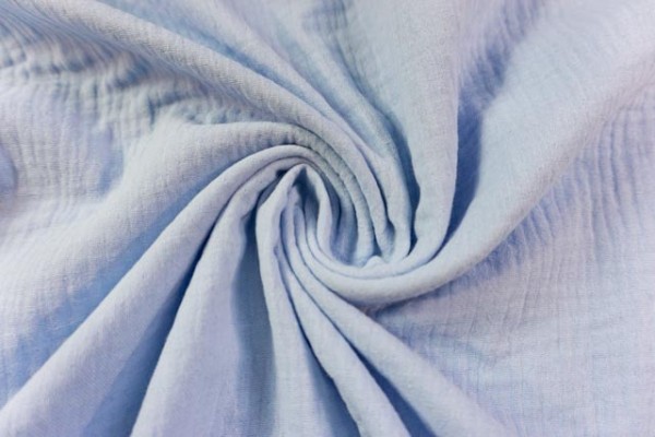 Musselin Double Gauze Uni hellblau