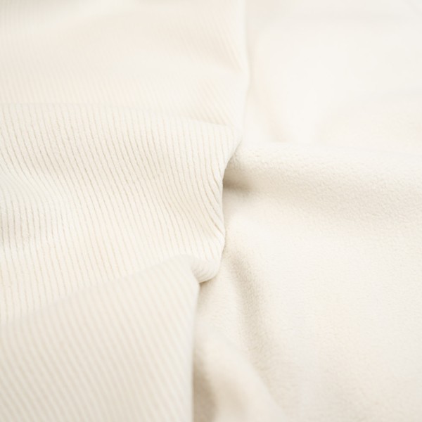 Cord Doubleface mit Fleece Innenseite ecru
