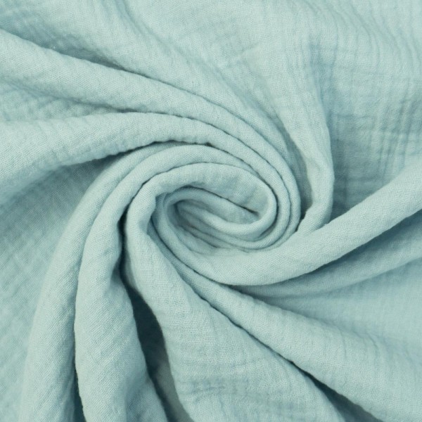 Bio-Musselin Double Gauze Uni hellblau