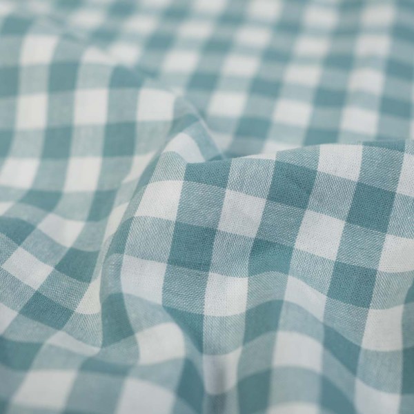 Baumwoll Popeline Karo Groß 8mm dusty mint