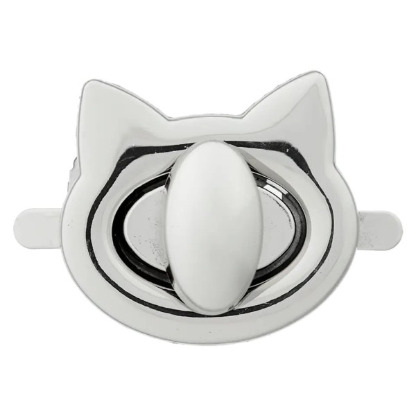 Taschenverschluss Katze 28mm silber