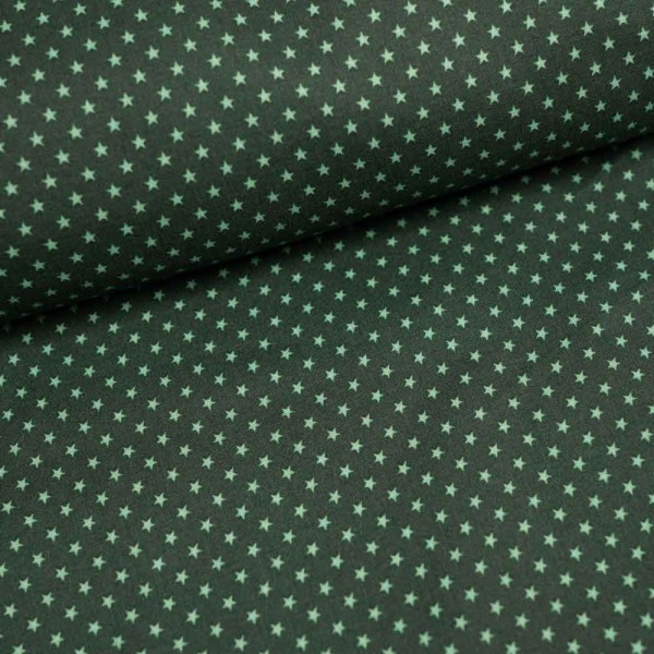 Baumwollwebware Sternchen tannengrün