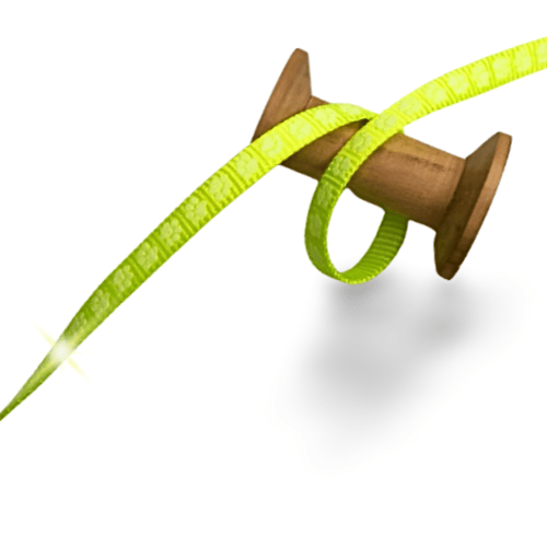 Gurtband 10mm Pfote nachtleuchtend neon gelb