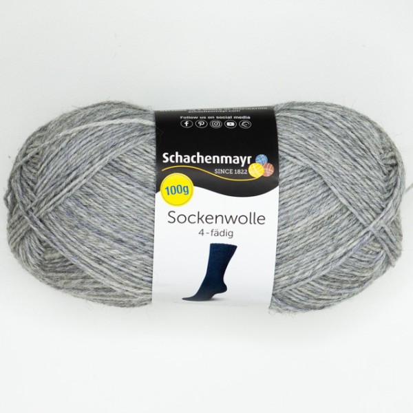 Regia 100gr Sockenwolle 4-fädig grau meliert