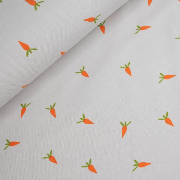 Baumwolljersey Kleine Möhrchen pastellgrau