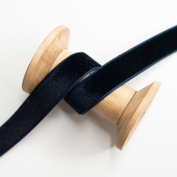 Samtband 15mm dark navy