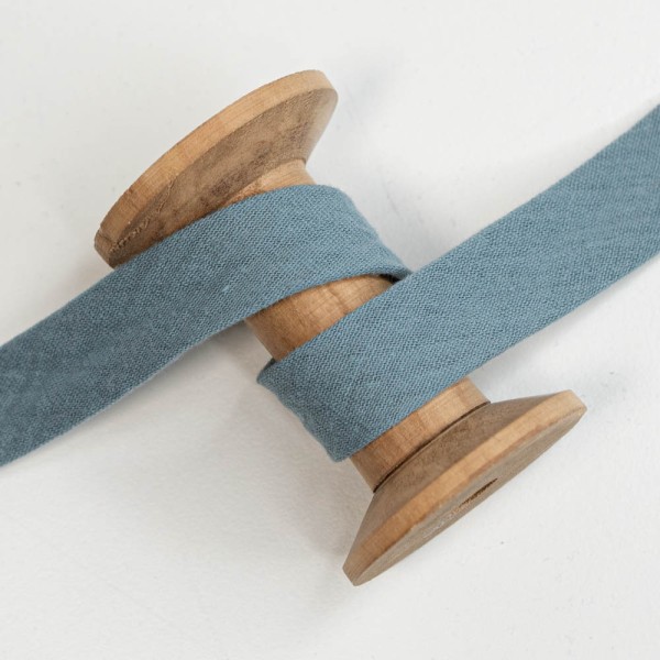 Musselin Schrägband Amelie 20mm rauchblau