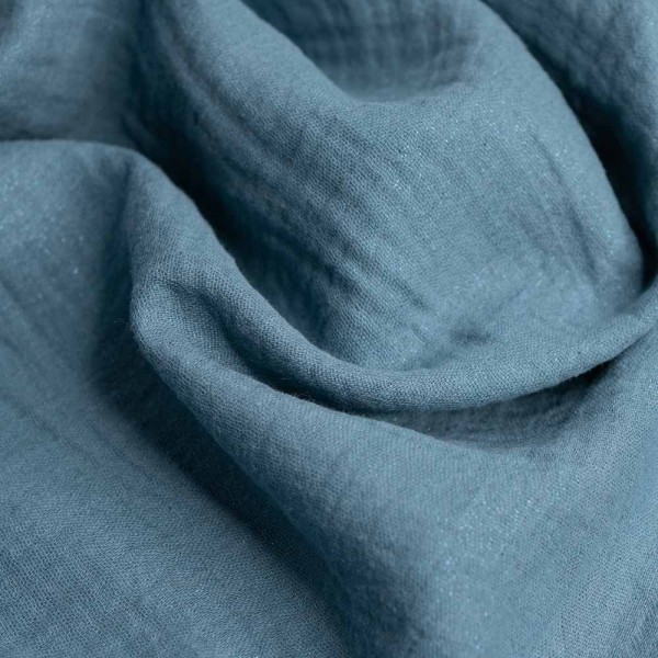 Musselin Double Gauze Glam jeansblau