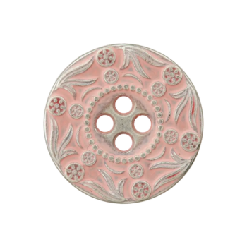Prym Metallknopf verziert Blüten 20mm rosa