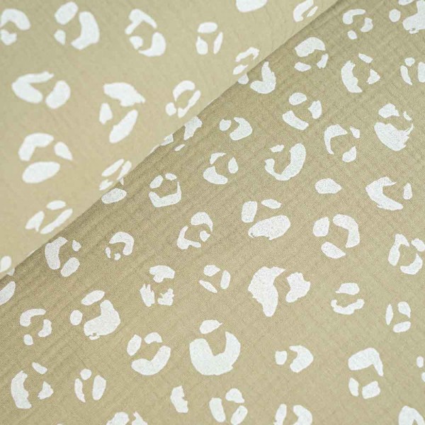 Musselin Double Gauze Leo khaki hell