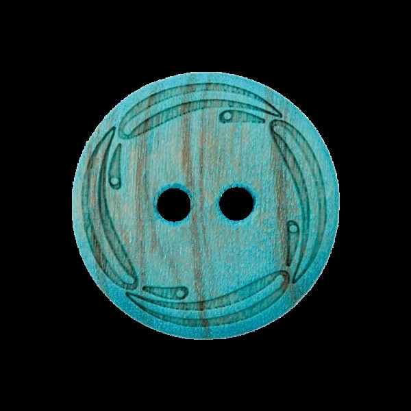 Holzknopf Ranke 23mm blau