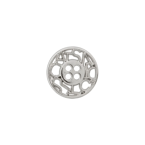 Metallknopf Buchstaben 12mm silber