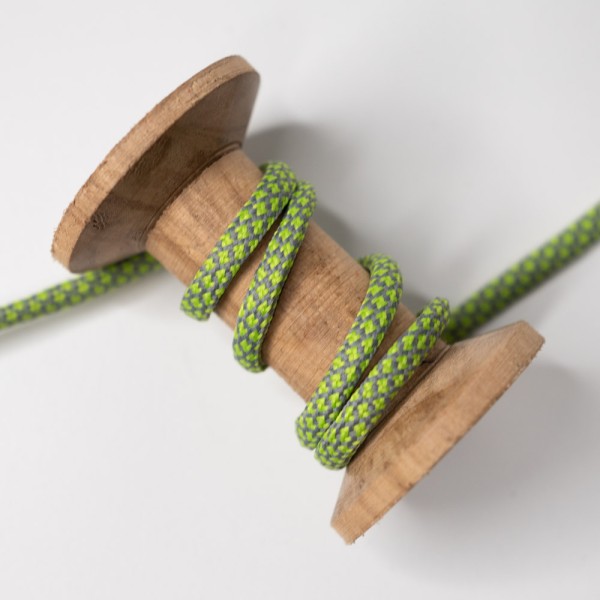 Elastische Kordel geflochten Bi-Color 5mm grau-grün