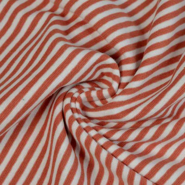 50cm Zuschnitt Bündchen Streifen cognac-weiß