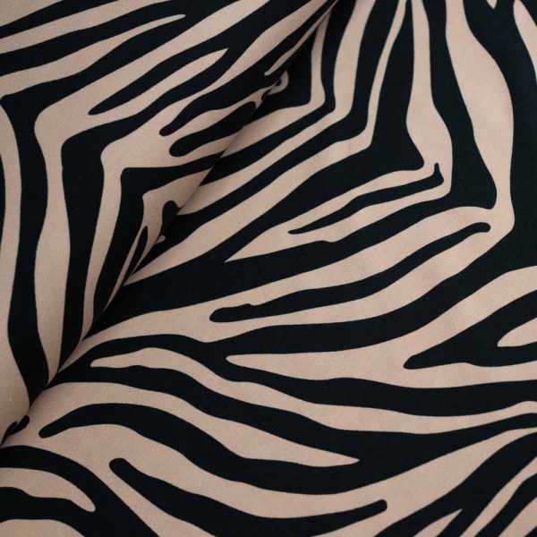 Baumwolljersey Zebra-Look beige
