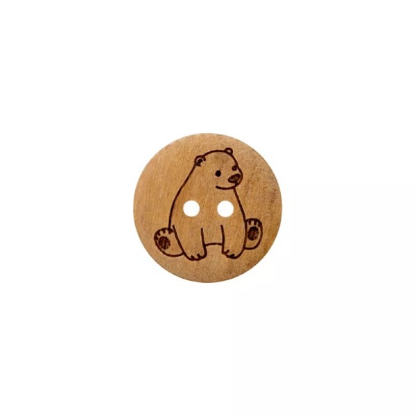 Holzknopf Eisbär 15mm