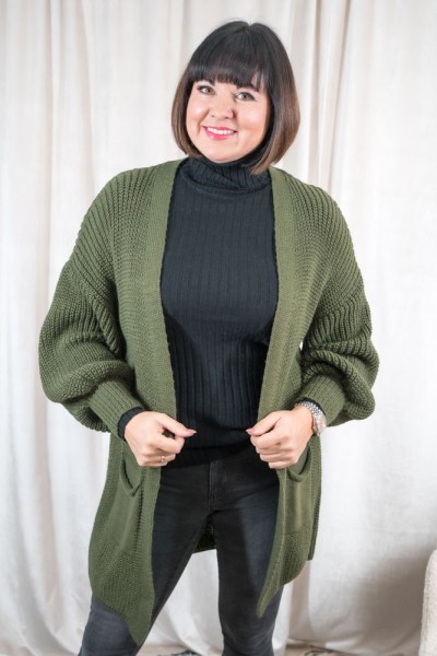 Strickjacke midi Alessia khaki