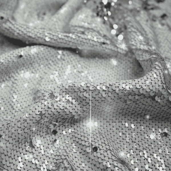 Paillettenstoff weiß-silber