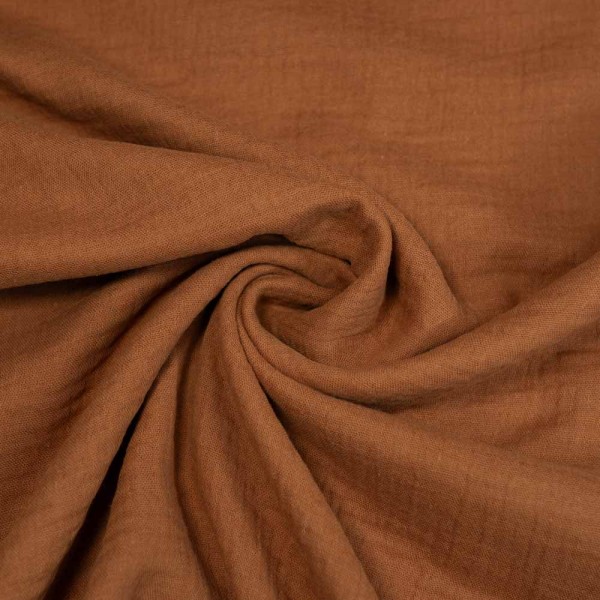 Bio-Musselin Double Gauze UNI rehbraun