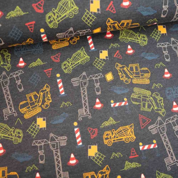 Baumwolljey Construction navy meliert