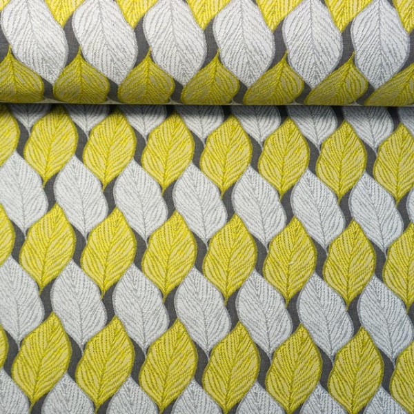Jacquard Dekostoff Cohiba senf-hellgrau