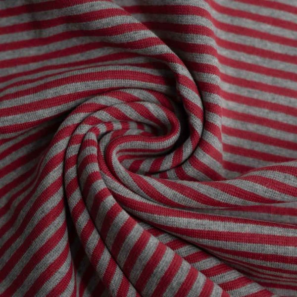 50cm Zuschnitt Bündchen Streifen anthra meliert-bordeaux