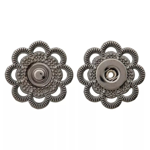 Prym Metall Annähdruckknopf blume 28mm titan