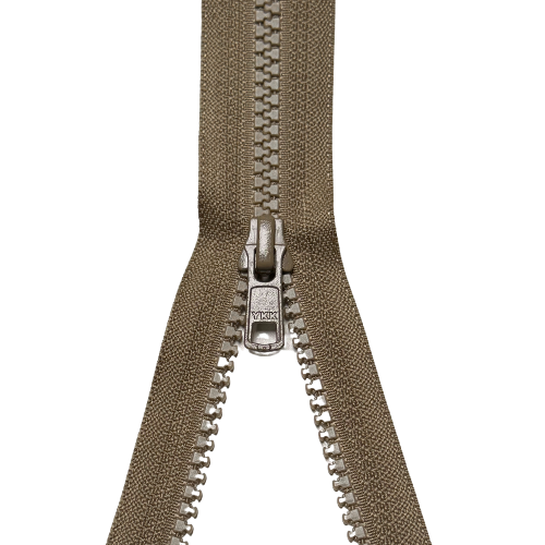 YKK teilbarer Reißverschluss Jacken Krampe taupe