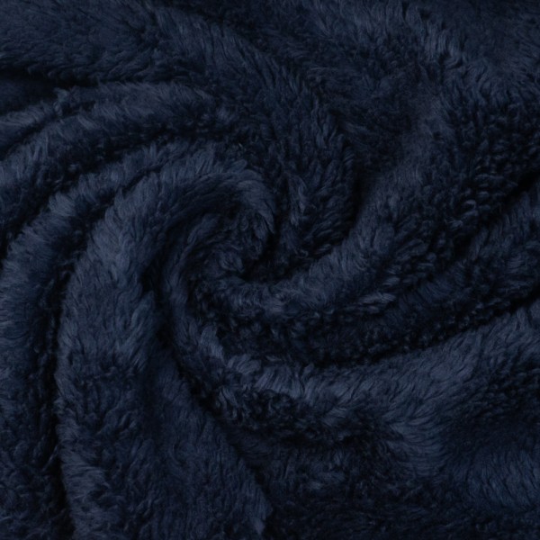 Baumwoll Teddyplüsch navy