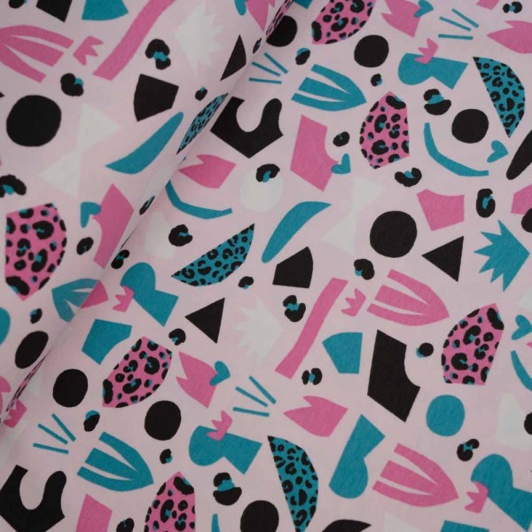 Baumwolljersey Schnittmusterteile rosa