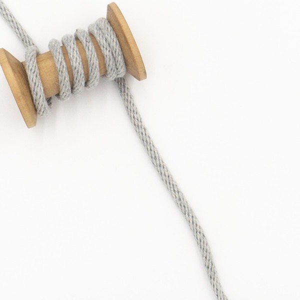 Baumwoll Kordel Fancy 6mm mittelgrau meliert