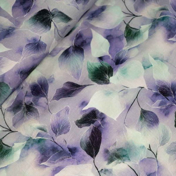 Viskose Leinen Zweige flieder