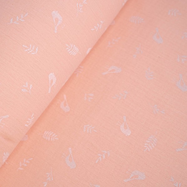 Musselin Double Gauze Vögelchen pastellrosa