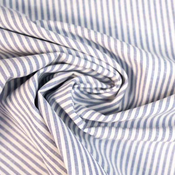 Baumwoll Popeline Streifen MELIERT denim
